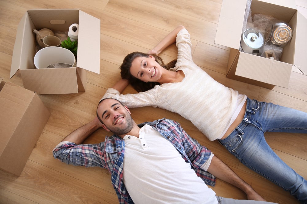 Young adults moving in new home-1